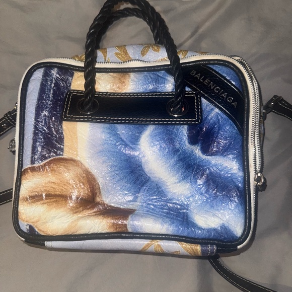 Balenciaga Artistic Blue and Black Laptop Bag - Picture 1 of 3